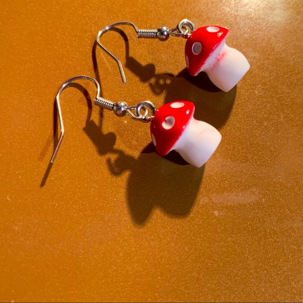 Handmade Resin Mushroom Earrings